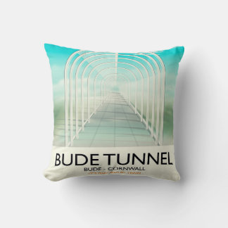 Bude Tunnel, Cornwall Parody Travel poster Cushion
