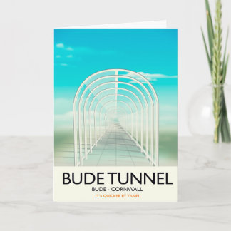 Bude Tunnel, Cornwall Parody Travel poster Holiday Card