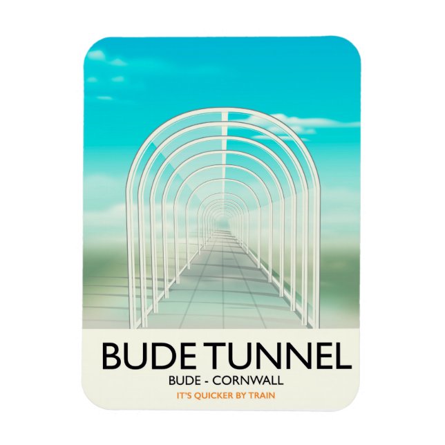 Bude Tunnel, Cornwall Parody Travel poster Magnet (Vertical)