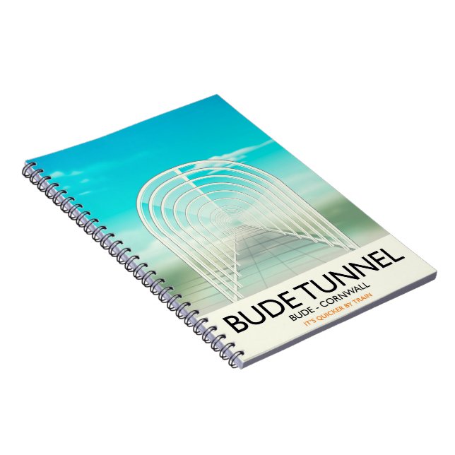 Bude Tunnel, Cornwall Parody Travel poster Notebook (Right Side)