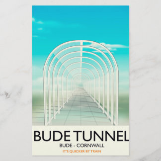 Bude Tunnel, Cornwall Parody Travel poster Stationery