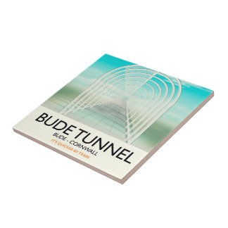 Bude Tunnel, Cornwall Parody Travel poster Tile