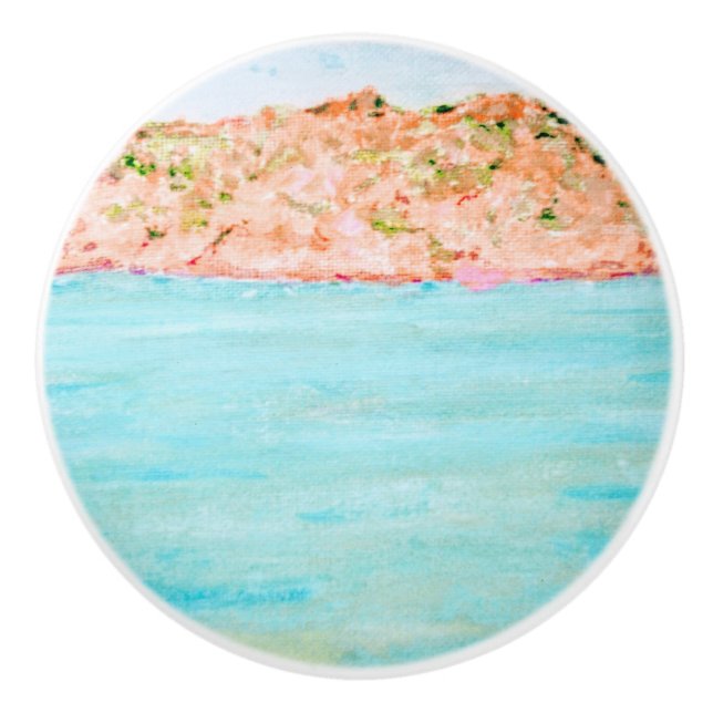 Budelli Turquoise Sea Ceramic Knob (Front)