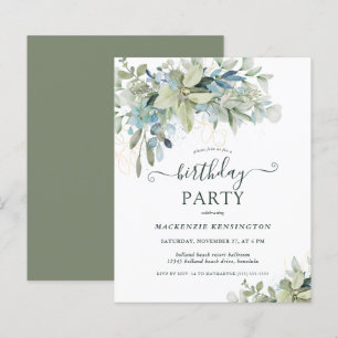 Budge Eucalyptus Birthday Invitation