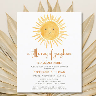 Budge Little Ray of Sunshine Baby Shower Invite