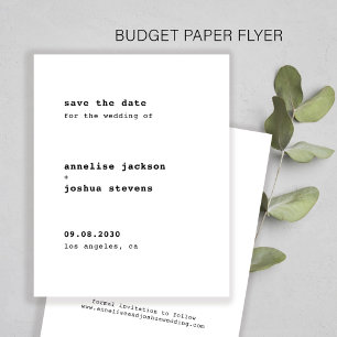 Budge simple typography wedding save the date flyer