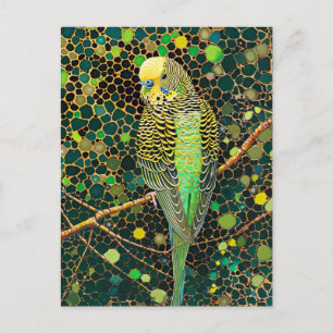 Budgerigar in Aborigine Dot Art Style Postcard
