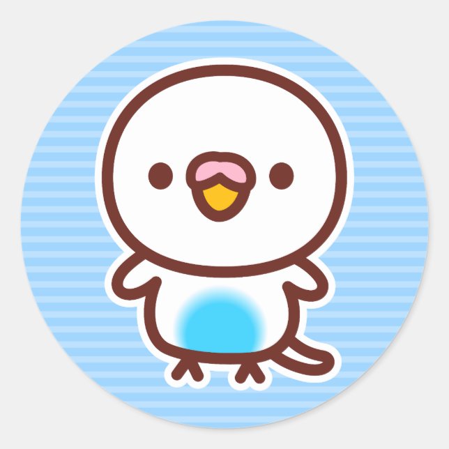Budgerigar / Sky blue recessive pied Classic Round Sticker (Front)
