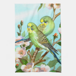 Budgerigars Tea Towel