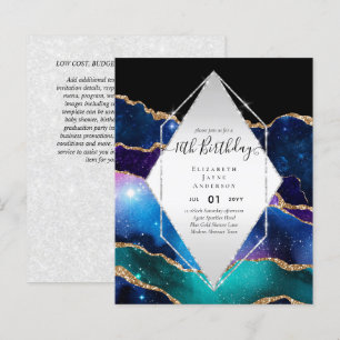 BUDGET 16th Birthday Glittery AGATE Sparkle Invite