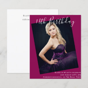 BUDGET 18th Birthday PHOTO Invite Announcement