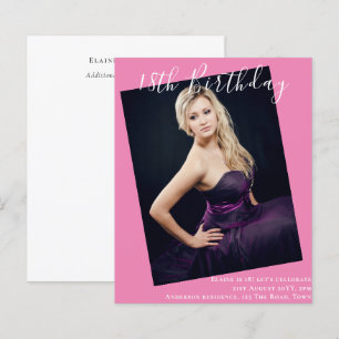 BUDGET 18th Birthday PHOTO Invite Announcement