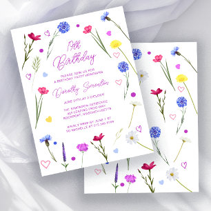 BUDGET 19th Birthday Party Wildflower Invitation
