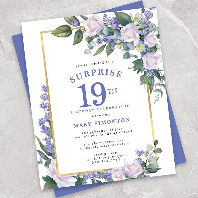 Budget 19th Birthday Surprise Party Invitation (Creator Uploaded)