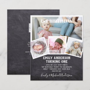 BUDGET 1st Birthday PHOTO Invite or THANK YOU