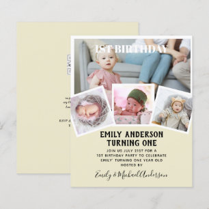 BUDGET 1st Birthday PHOTO Invite or THANK YOU