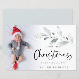 Budget 1st Christmas Baby Custom Photo Card
