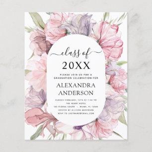 Budget 2021 Graduation Boho Dusty Pink Purple Flyer