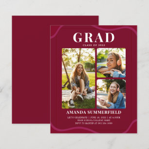 Budget 2022 Burgundy Grad Photo Graduation Party