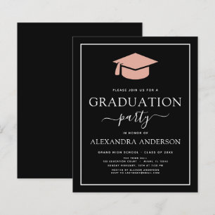 Budget 2022 Graduation Party Blush Pink Black