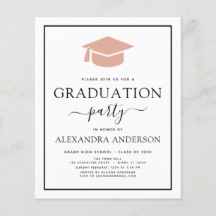 Budget 2022 Graduation Party Pink White Flyer