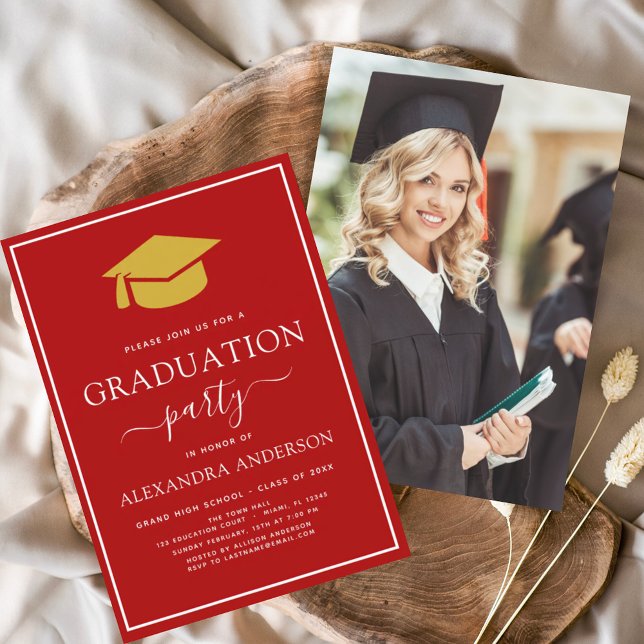 Budget 2022 Graduation Red Gold Photo Picture Flye Flyer (Creator Uploaded)
