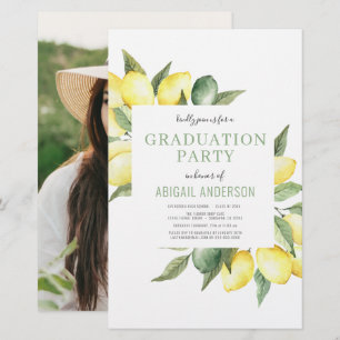 Budget 2022 Photo Lemon Grad Party Invitation