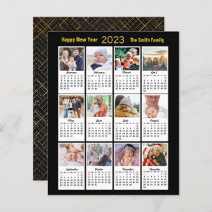 Budget 2023 Calendar Photo Modern Gold Script Card
