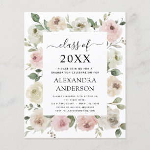 Budget 2023 Dusty Rose Pink Graduation Floral Flyer