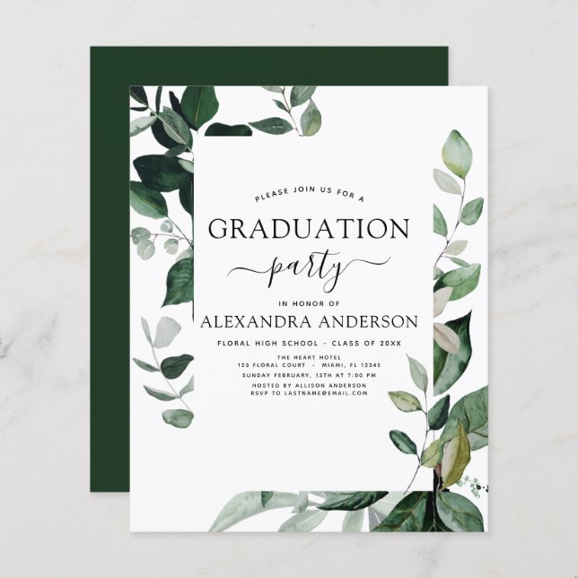 Budget 2023 Graduation Botanical Greenery (Front/Back)