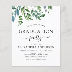 Budget 2023 Graduation Botanical Greenery Flyer
