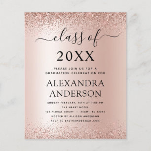 Budget 2023 Graduation Party Glitter Blush Pink