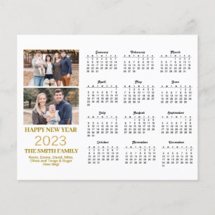 Budget 2023 Modern Gold Script Photo Calendar Card