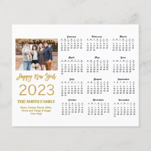 Budget 2023 Modern Gold Script Photo Calendar Card