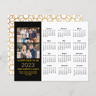 Budget 2023 Modern Gold Script Photo Calendar Card