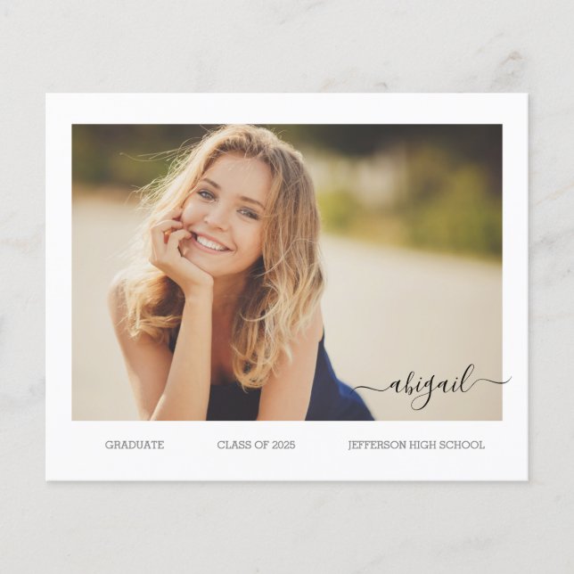 BUDGET 2023 Senior Photo Grad Announcement Card (Front)