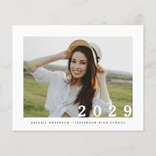 Budget 2023 Simple Photo Graduation Announcement (Front)