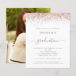 Budget 2024 Graduation Photo Rose Gold Glitter