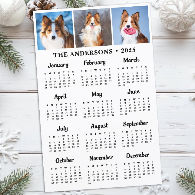 Budget 2026 Pet Photo Dog 12 Month Calendar Card (Creator Uploaded)
