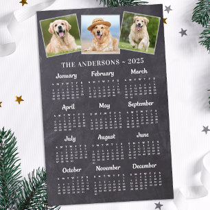 Budget 2026 Rustic Chalkboard Photo Calendar Card