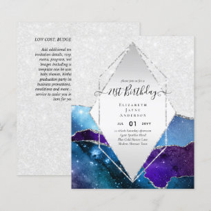 BUDGET 21st Birthday Glittery AGATE Sparkle Invite