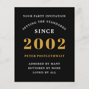Budget 21st Birthday Invitation Black And Gold Flyer