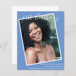 BUDGET 21st Birthday Invite PHOTO Keepsake