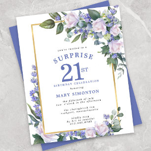 Budget 21st Birthday Surprise Party Invitation