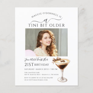 BUDGET 21st Birthday Tini Bit Older Photo Martini 