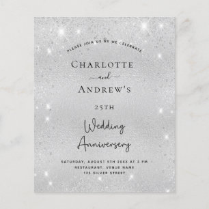 Budget 25th silver wedding anniversary glitter