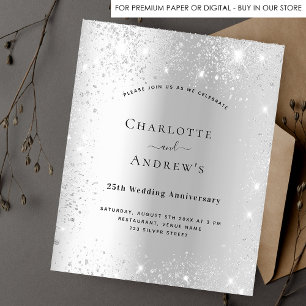 Budget 25th wedding anniversary silver glitter