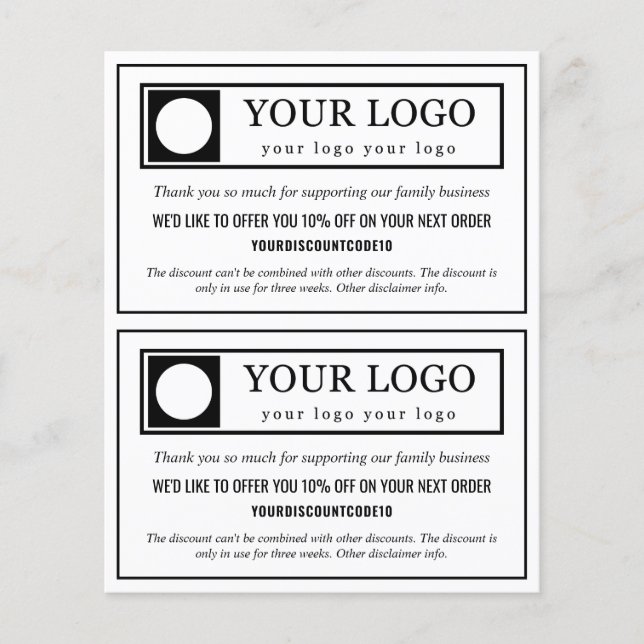 Budget 2 in 1 Thank You Discount Code Flyer (Front)