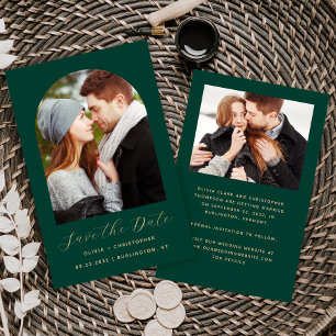 Budget 2-Photo Arch Emerald Gold Save the Date