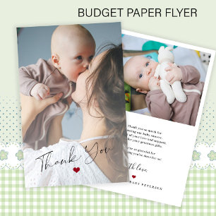 Budget 2 photo baby simple script thank you flyer